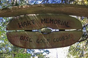 Sign for Hart Memorial Disc Golf Course, Salt Spring Island BC
